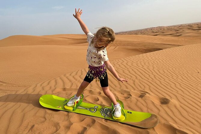 Dubai: Desert Safari 4x4 Dune With Camel Riding and Sandboarding - Indulge in a BBQ Dinner Feast