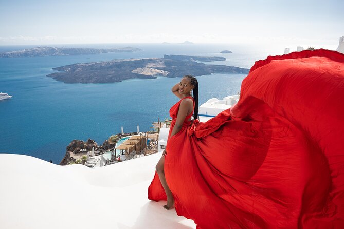Flying Dress Photoshoot Tour in Santorini With Transportation - Common questions