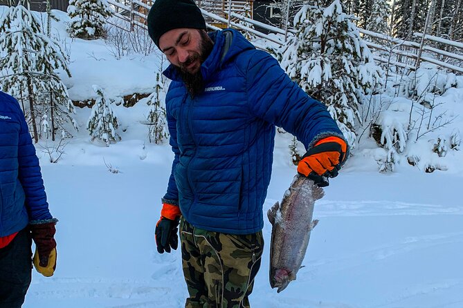 Half-Day Husky Safari and Salmon Ice Fishing Experience - Ice Fishing Instructions