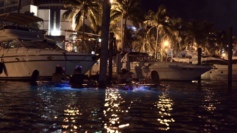 Lighted Clear Kayaks at Night W/ Champagne in Miami Beach - Booking Information