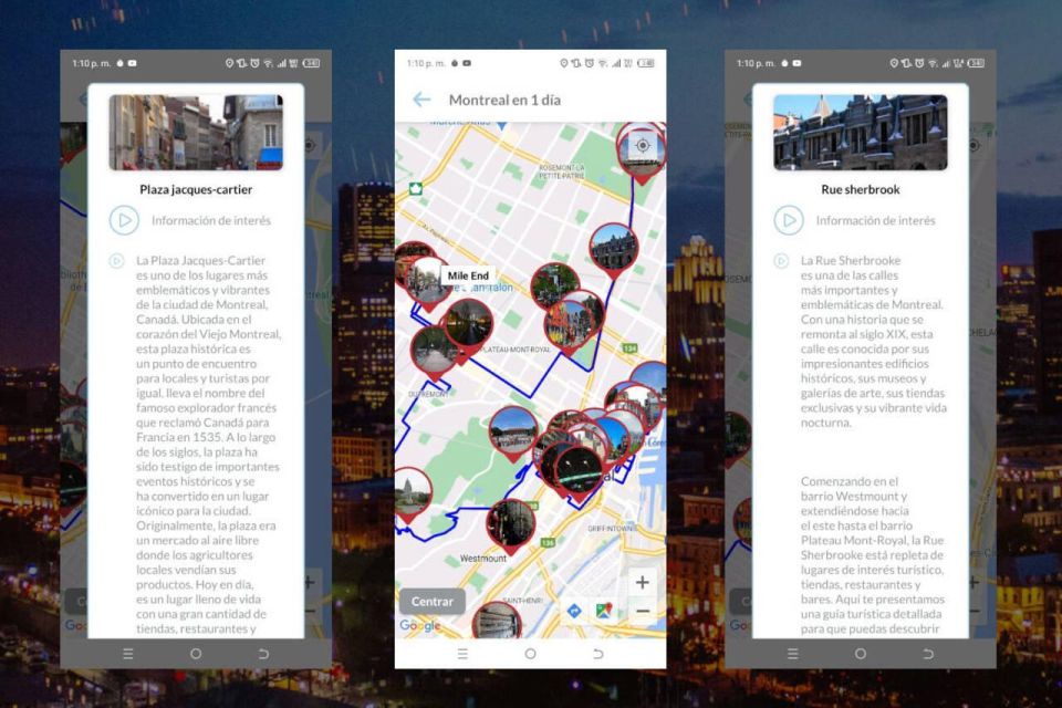 Montreal Self-Guided Tour App - Multilingual Audioguide - Available Tour Routes in Montreal