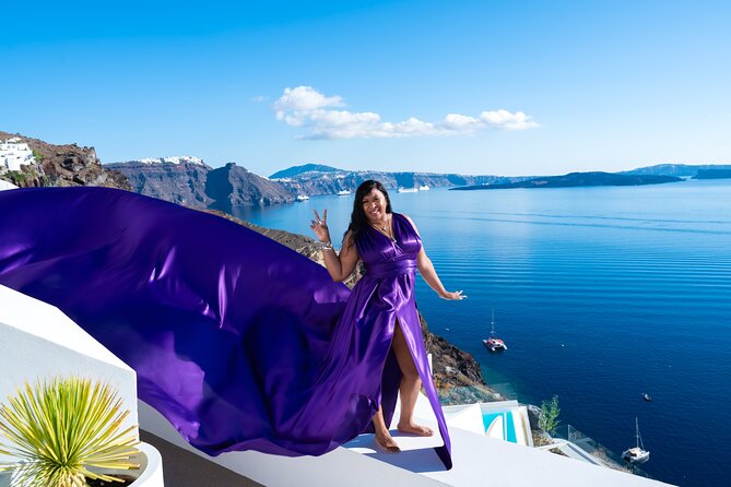 Santorini Flying Dress Photoshoot for 4 Guests - Booking and Availability