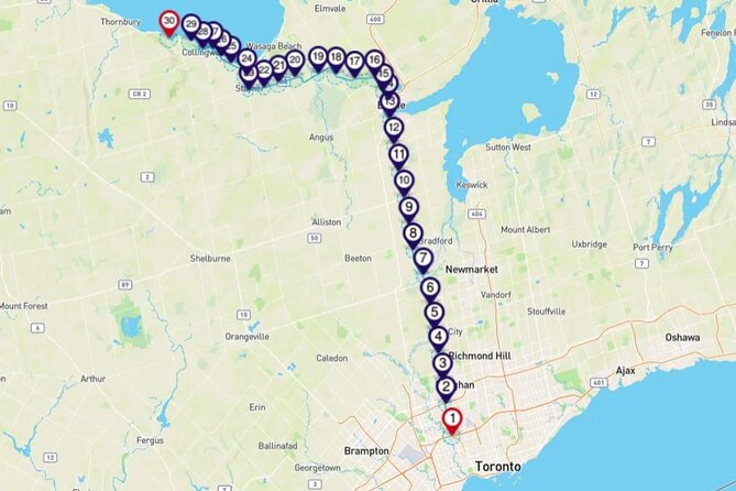 Smartphone Audio Driving Tour Between Collingwood and Toronto - Tour Experience Details