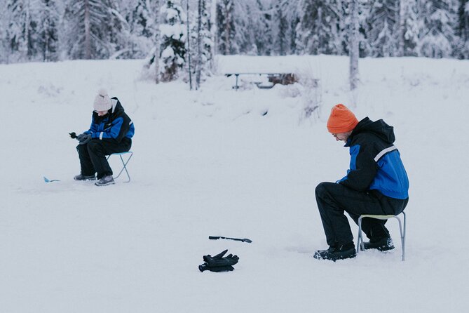 Snowmobile Ice Fishing in Levi - Bonfire and Refreshments by the Lake