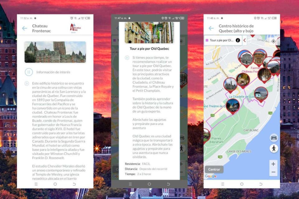APP Self-Guided Routes Quebec With Multi-Language Audioguide - Reservation Process Overview