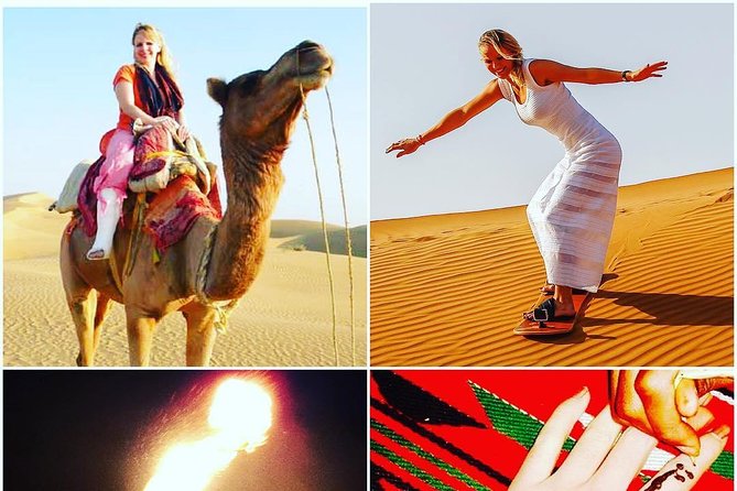 Arabian Desert Safari With BBQ Dinner Camel Ride, Sand Boarding - Try Sand Boarding