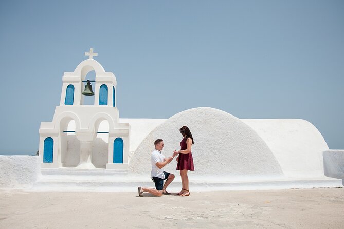 Santorini Proposal Photo Shoot With Rose Petals - Last Words