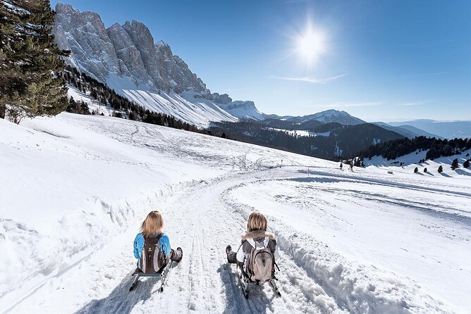 Bolzano Dolomites: Winter Hiking & Sledding Experience - Alpine Guide-led Panoramic Trails