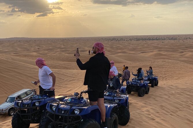 Dubai Red Dunes Quad Bike Tour,Sandboard, Camel Ride & BBQ Dinner - Common questions