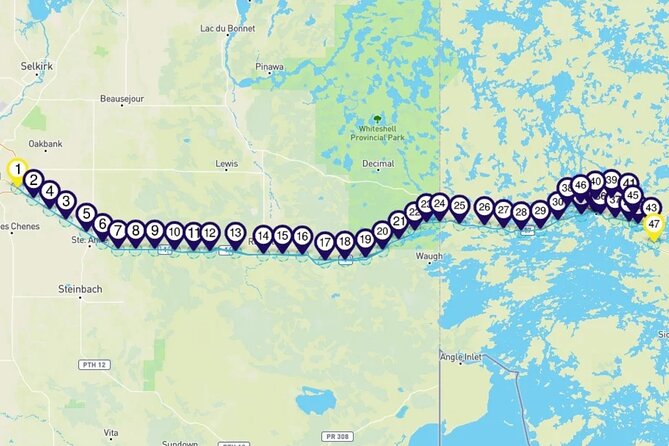 Smartphone Driving Tour Between Kenora and Winnipeg - Meeting Point Details