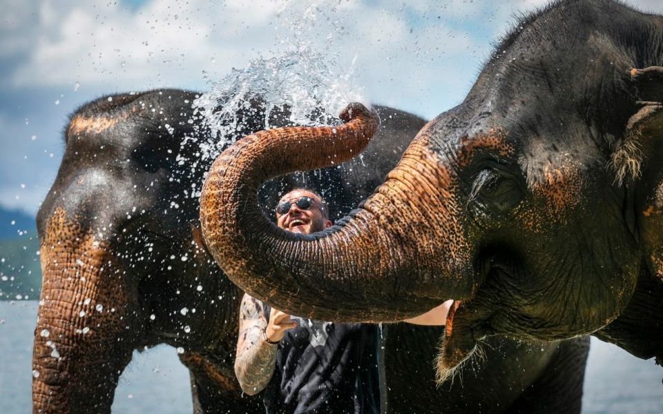 Private Beach With Bathing and Take Care Elephant - Multilingual Guided Elephant Interaction