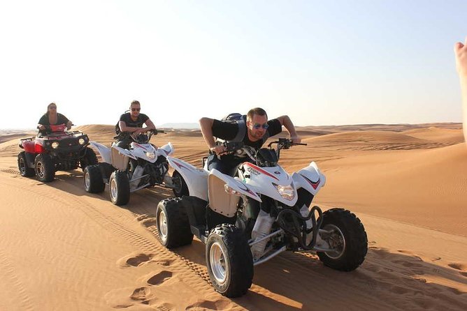Private Desert Safari With Sand Boarding Quad Bike and Camel Ride BBQ Dinner - Common questions