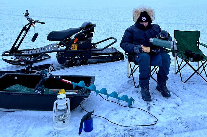 PRIVATE Ice Fishing Snow Scooters Lunch in a Glass Igloo - Common questions