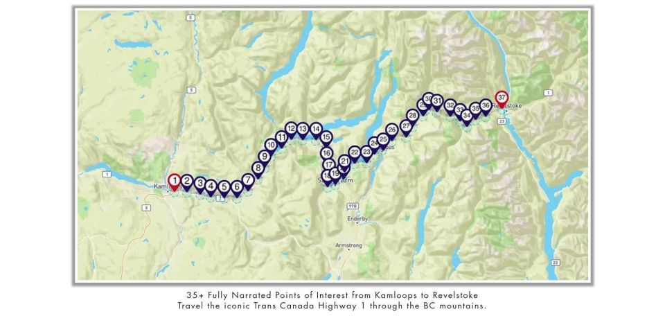 Between Kamloops & Revelstoke: Smartphone Audio Driving Tour - Common questions