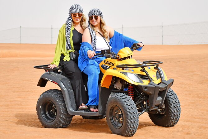 Desert Excursion & Quad Bike Sand Board Camel Ride BBQ Dinner - Common questions