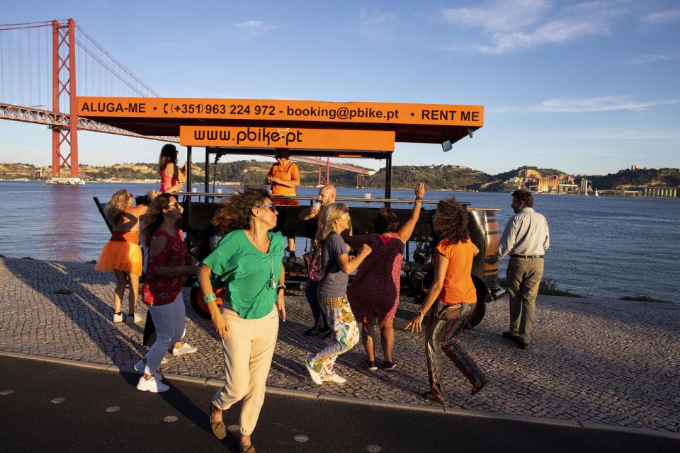 Fun Beer Bike by the Seafront in Lisbon - Product ID and Duration