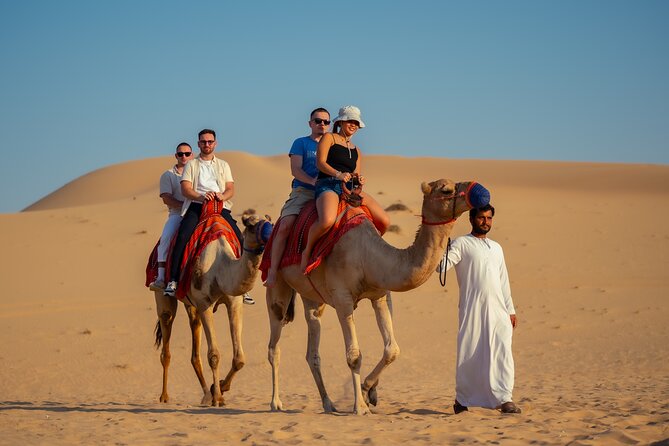 Abu Dhabi Evening Desert Safari Dune Bashing Camel Ride and BBQ - Key Points