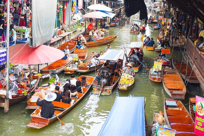 Damneon Saduak Floating Market and Erawan Waterfall From Bangkok - Key Points