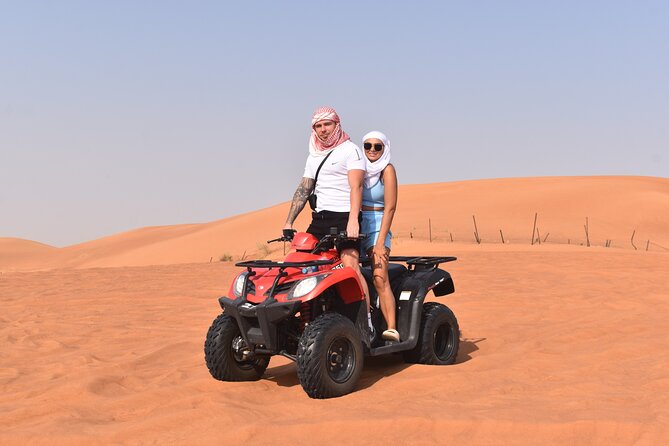 Desert Excursion & Quad Bike Sand Board Camel Ride BBQ Dinner - Key Points