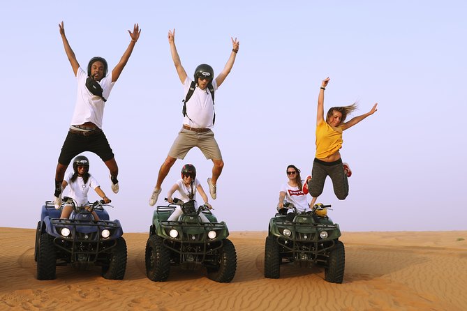 Dubai: Adventure Quad Bike Safari, Sandboarding, Camel Ride & BBQ - Key Points