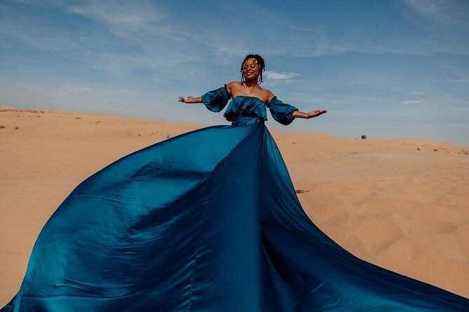 Dubai Desert Flying Dress Photoshoot - Key Points