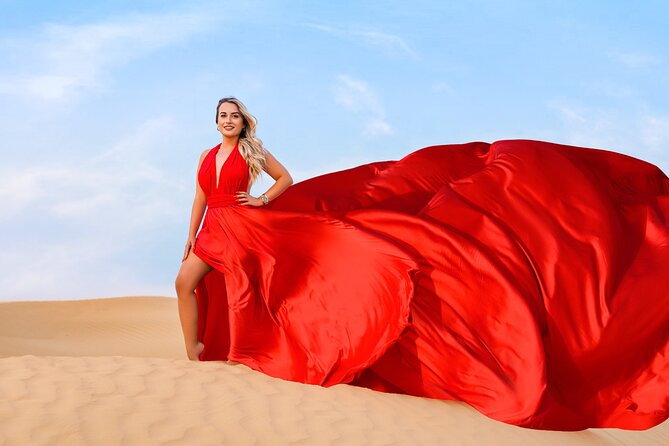 Dubai Flying Dress Private Photoshoot in the Desert - Key Points