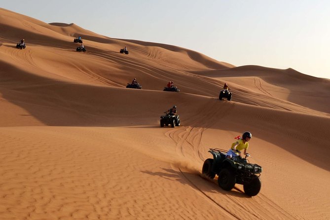 Dubai Morning Quad Bike With Sandboarding and Camel Ride - Key Points