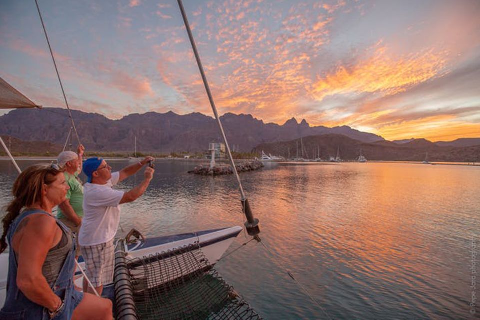 From Loreto: Sunset Appetizers & Open Bar Catamaran Cruise - Key Points