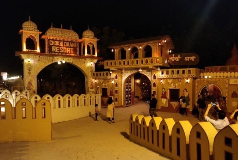 Jaipur Evening Tour Chokhi Dhani Village Culture With Dinner - Key Points