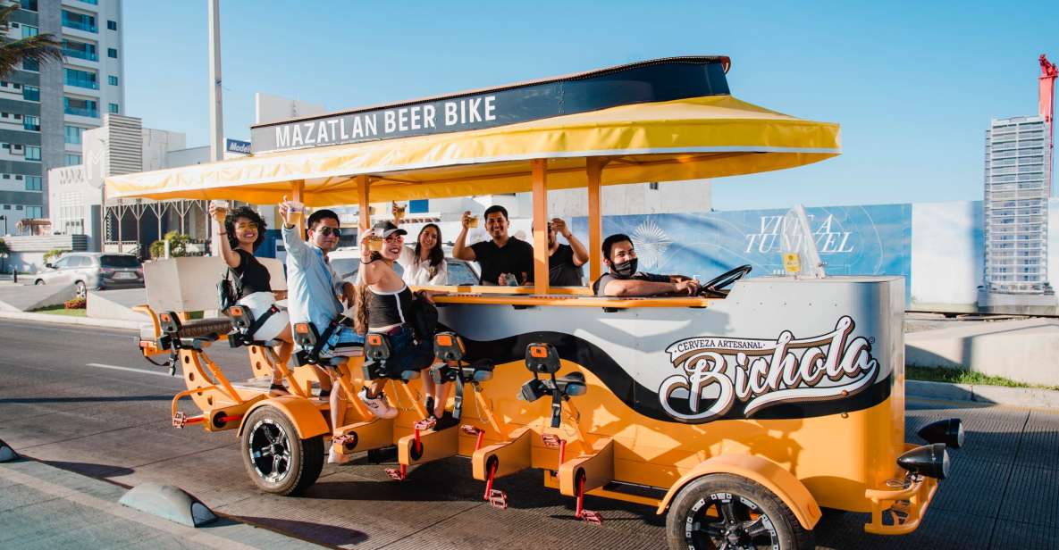 Mazatlan: Seafront Boardwalk Beer Bike Tour - Key Points