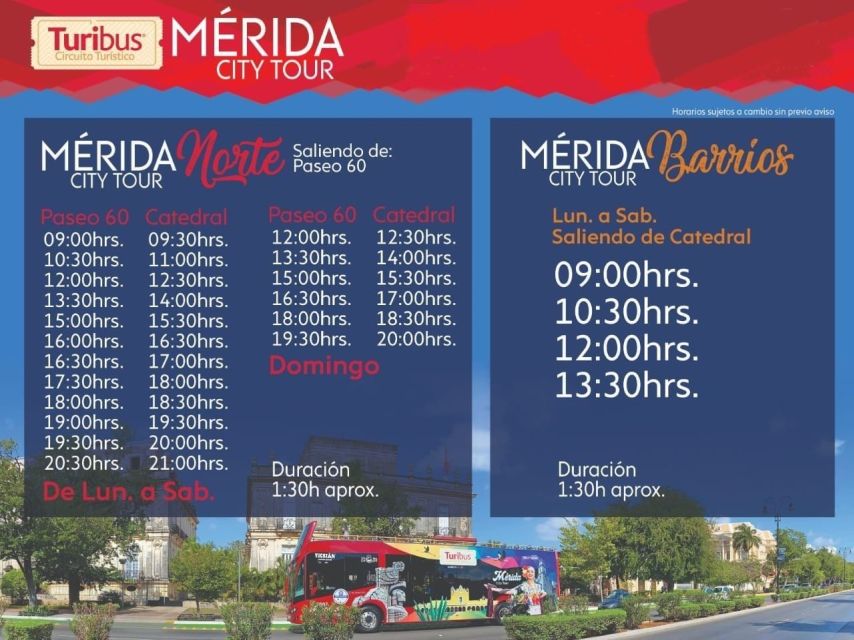 Mérida: Panoramic Sightseeing Tour Bus Ticket With 2 Routes - Key Points