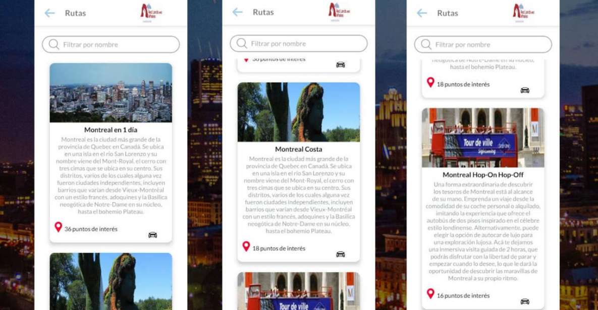 Montreal Self-Guided Tour App - Multilingual Audioguide - Key Points