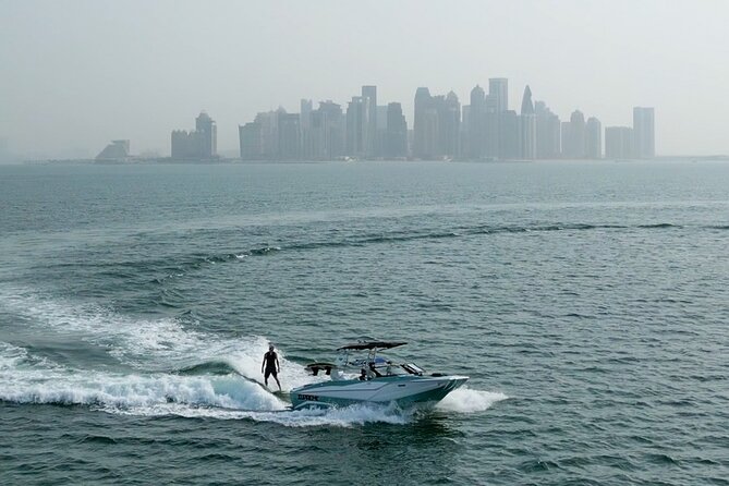 Private Wakesurfing or Wakeboarding Along Dohas Skyline - Key Points