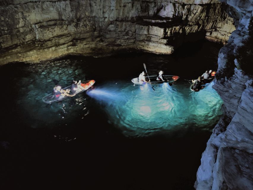 Pula: Blue Cave Illuminated Clear-Bottom Kayak Night Tour - Key Points