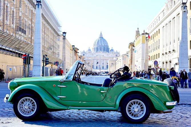 Rome Panoramic Tour by Vintage Classic Cabriolet Car or Vintage Minibus - Key Points