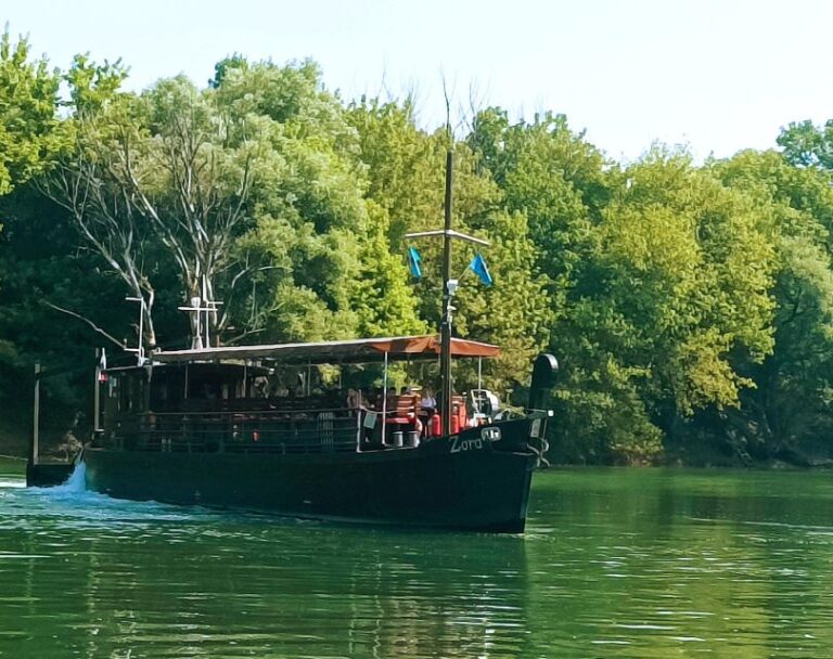 Weekend Boat Trip With a Wooden Boat on the River Kupa