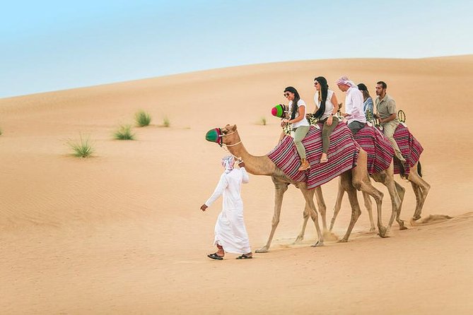 Abu Dhabi Desert Safari 4×4 Dune Bashing & Camel Riding & Sand Boarding With BBQ