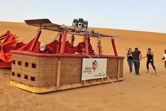 Amazing Hot Air Balloon With Beautiful Desert Sunrise View