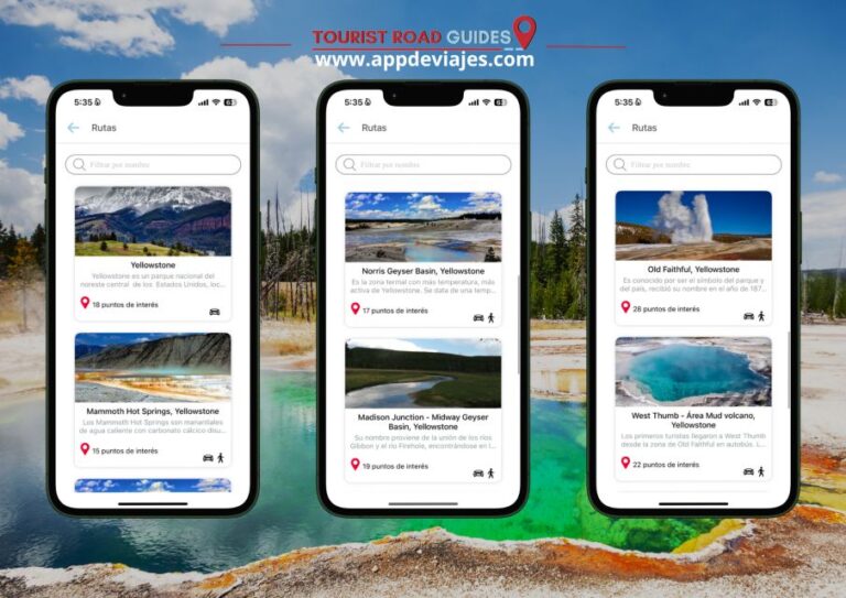 App Self-Guided Road Routes Yellowstone