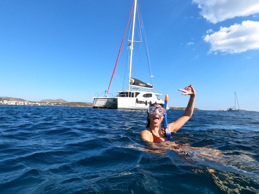 1 athens full day cruise with a sailing catamaran Athens Full-Day Cruise With a Sailing Catamaran