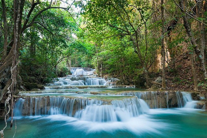 Bangkok Damneon Saduak Floating Market and Erawan Falls Tour