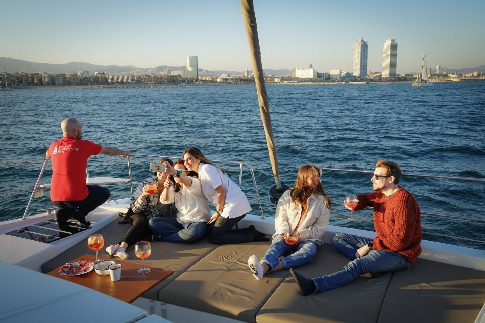 1 barcelona 2 3 4 hrs private catamaran sailing up 32 guests Barcelona: 2-3-4 Hrs Private Catamaran Sailing up 32 Guests