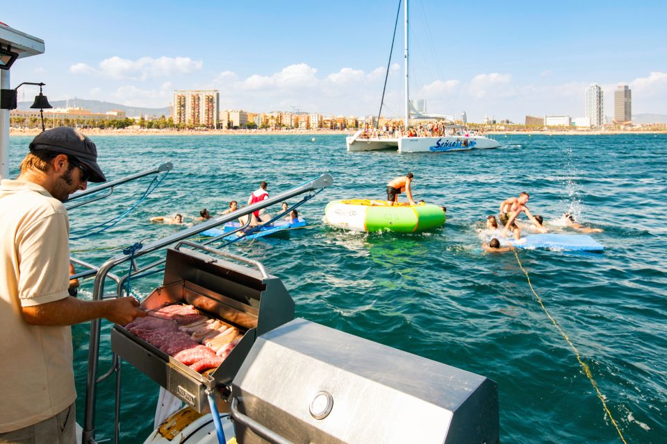 1 barcelona catamaran party cruise with bbq meal Barcelona: Catamaran Party Cruise With BBQ Meal