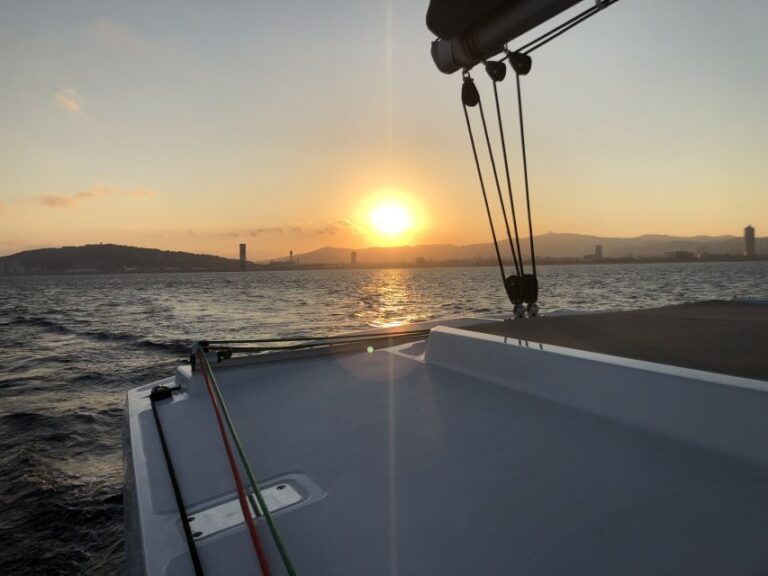 Barcelona: Private Catamaran Sailing With Drinks and Snacks