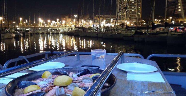 Barcelona: Private Evening Cruise With Dinner and Drinks