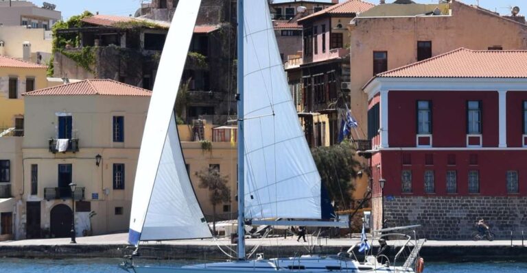 Chania: Private Sailing Cruise With Snorkel, Lunch & Drinks