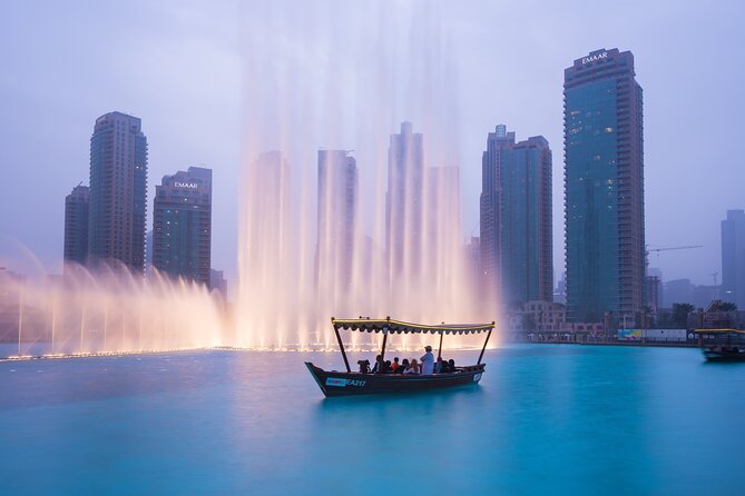 Dubai Fountain Show Boat Lake Ride or Bridge Walk Tickets