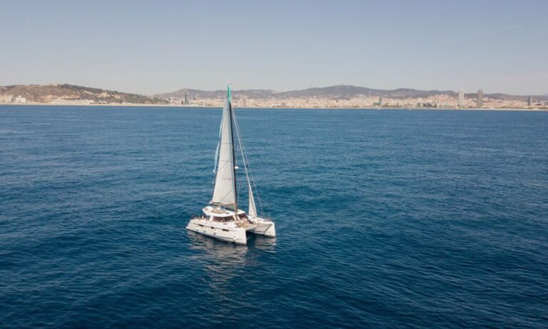From Barcelona: Catamaran Tour & Winery Visit With Tasting