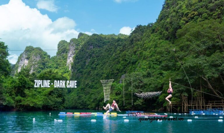 From Donghoi: Paradise Cave and Zipline Dark Cave 1 Day Tour