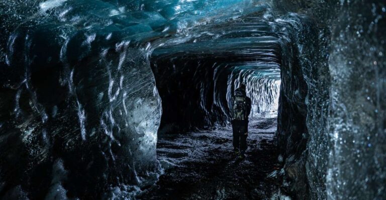 From Gullfoss: Langjökull Ice Cave and Snowmobile Tour